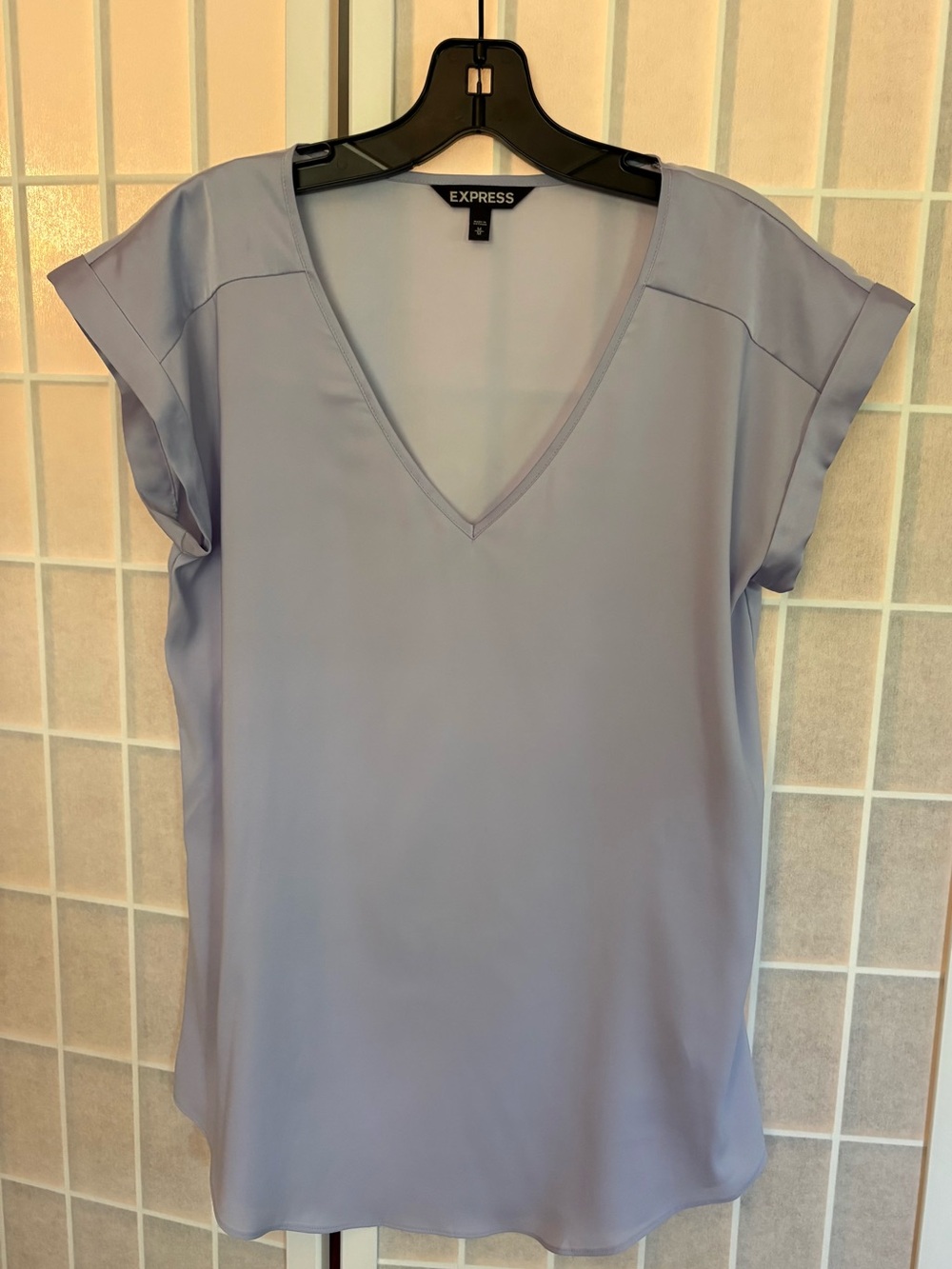 Express Light Lavender V-Neck Cap Sleeve Tunic